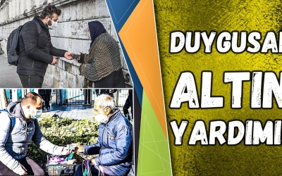 SOKAKTA EMEKÇİLERE ALTIN DAĞITMAK !! ( AĞLATAN YARDIM )